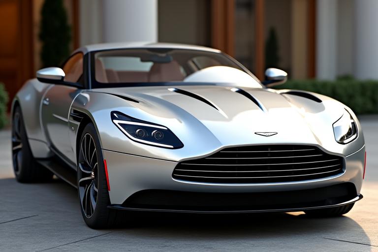 Ein eleganter Aston Martin DBS Superleggera in Silber.