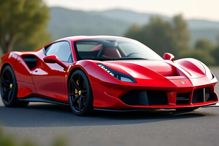 Seitenansicht eines roten Ferrari F8 Tributo.